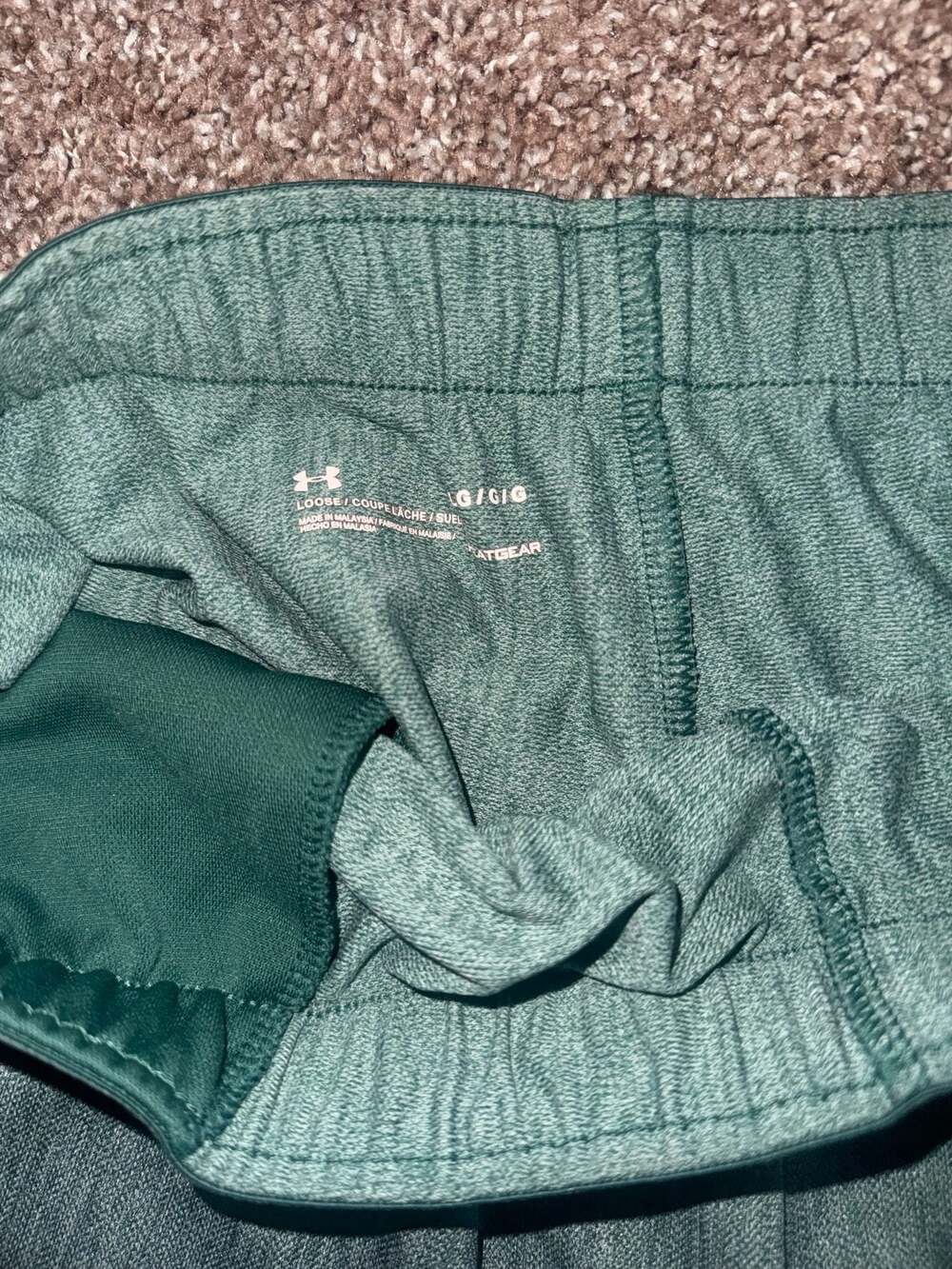 Under Armour Women's Play Up Shorts 3.0 Twist Saxon Green/Black Size SMALL